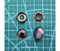 15 мм Кнопка галантерейная "Omega" черный никель. 