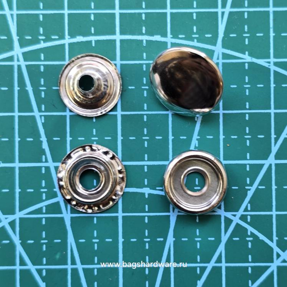 15 мм Кнопка галантерейная "Omega" никель. 